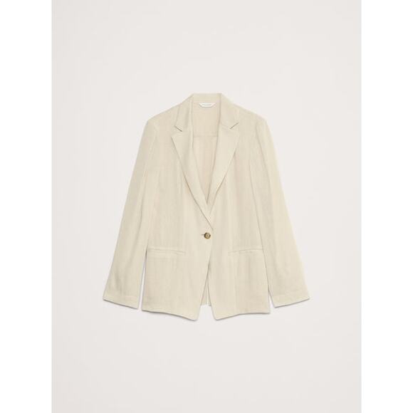 NWT Banana Republic Linen-Viscose Open-Back Blazer in Natural Beige size XXL - Picture 3 of 9